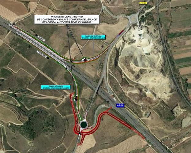 Aprobado de forma provisional el proyecto de construcción del enlace completo de Lodosa en la AP-68