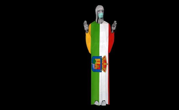 La bandera de La Rioja vistió al Cristo del Otero de Palencia