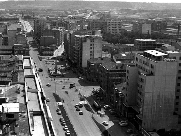 La Retina: vista aérea de Logroño en los años 70