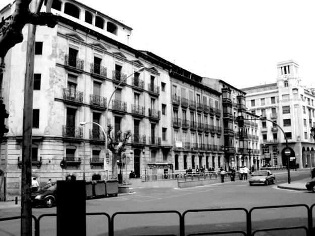 Vista antigua de la calle Bretón de los Herreros de Logroño