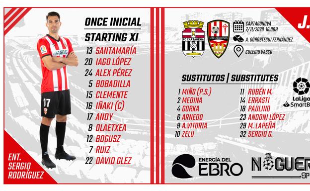 Roni entra en el once de la UD Logroñés en Cartagena