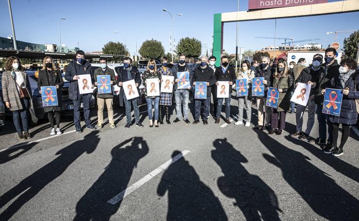 Manifestación en coche contra la LOMLOE, en Logroño