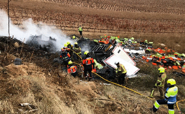 Un camionero de 52 años fallece tras un accidente en la AP68 a la altura de Cenicero