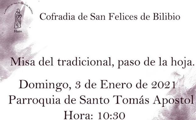 El Paso de la Hoja de Haro se celebrará en Santo Tomás el domingo