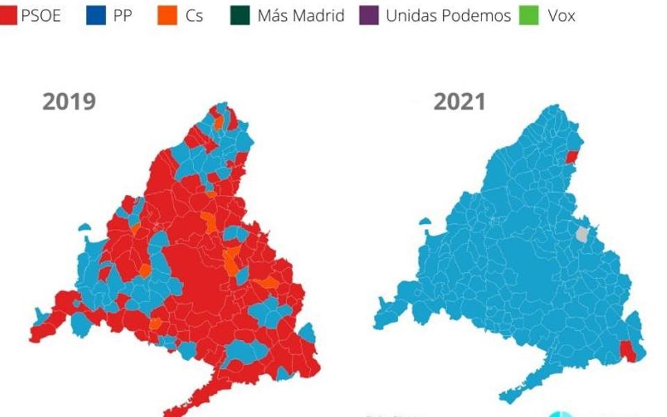 Dos pueblos rojos en el mapa azul de Madrid