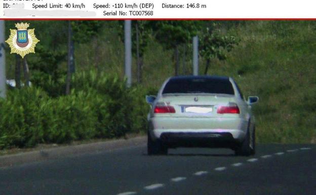 Detectado un vehículo a 110 km/h en una zona de Logroño limitada a 40