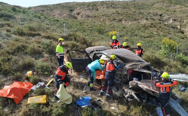 Herido un hombre de 48 años tras sufrir una salida de vía en la AP-68