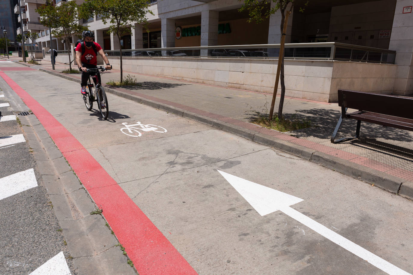 El estado de las obras del Eje ciclista Los Lirios-El Cubo en Logroño