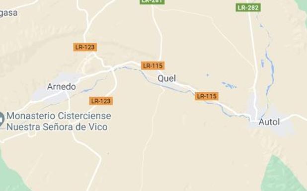 Herido un hombre de 36 años en una salida de vía en la LR-123 en Quel