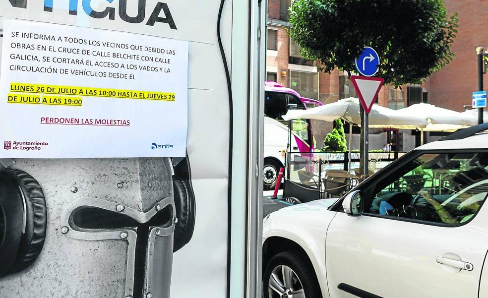 Las obras de Belchite cerrarán todos los garajes de la calle Galicia durante cuatro días