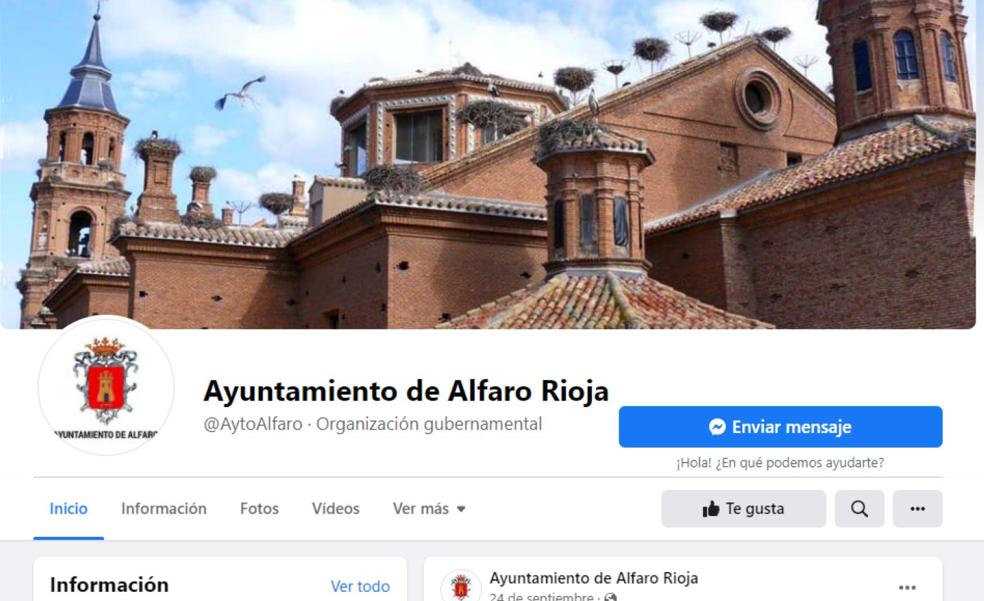 Un ataque bloquea la cuenta del Ayuntamiento de Alfaro en Facebook