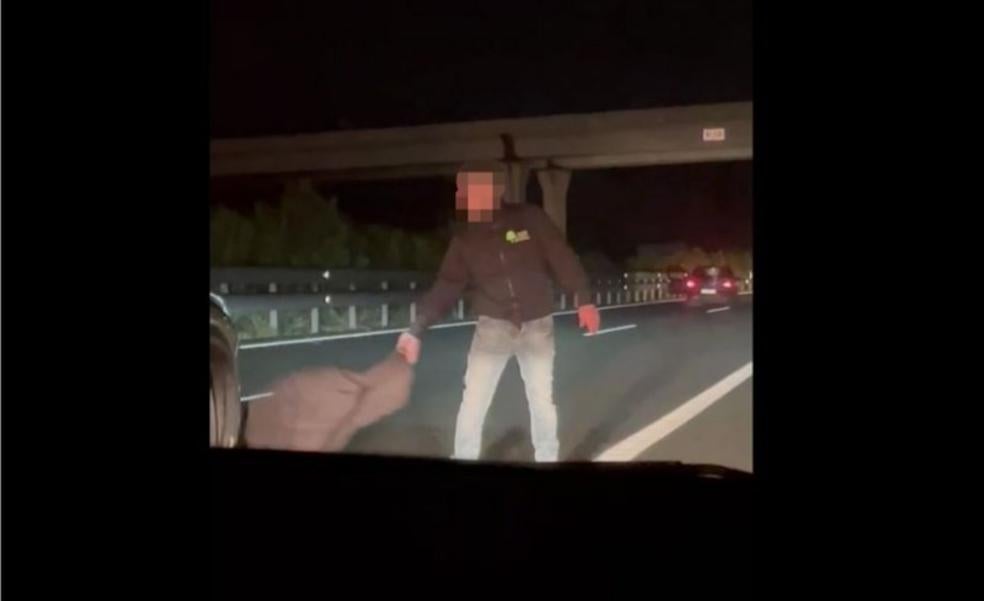 Detenido por torear a los coches en la autovía de Nájera