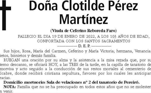 La esquela de una mujer de 103 años con un duro mensaje para su familia