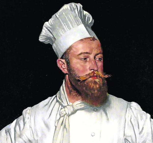 Blanco y radiante va el cocinero