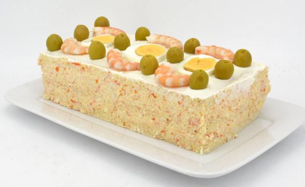 Pastel de marisco con pan de molde