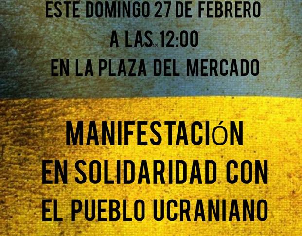 Manifestación de apoyo al pueblo ucraniano, hoy en Logroño