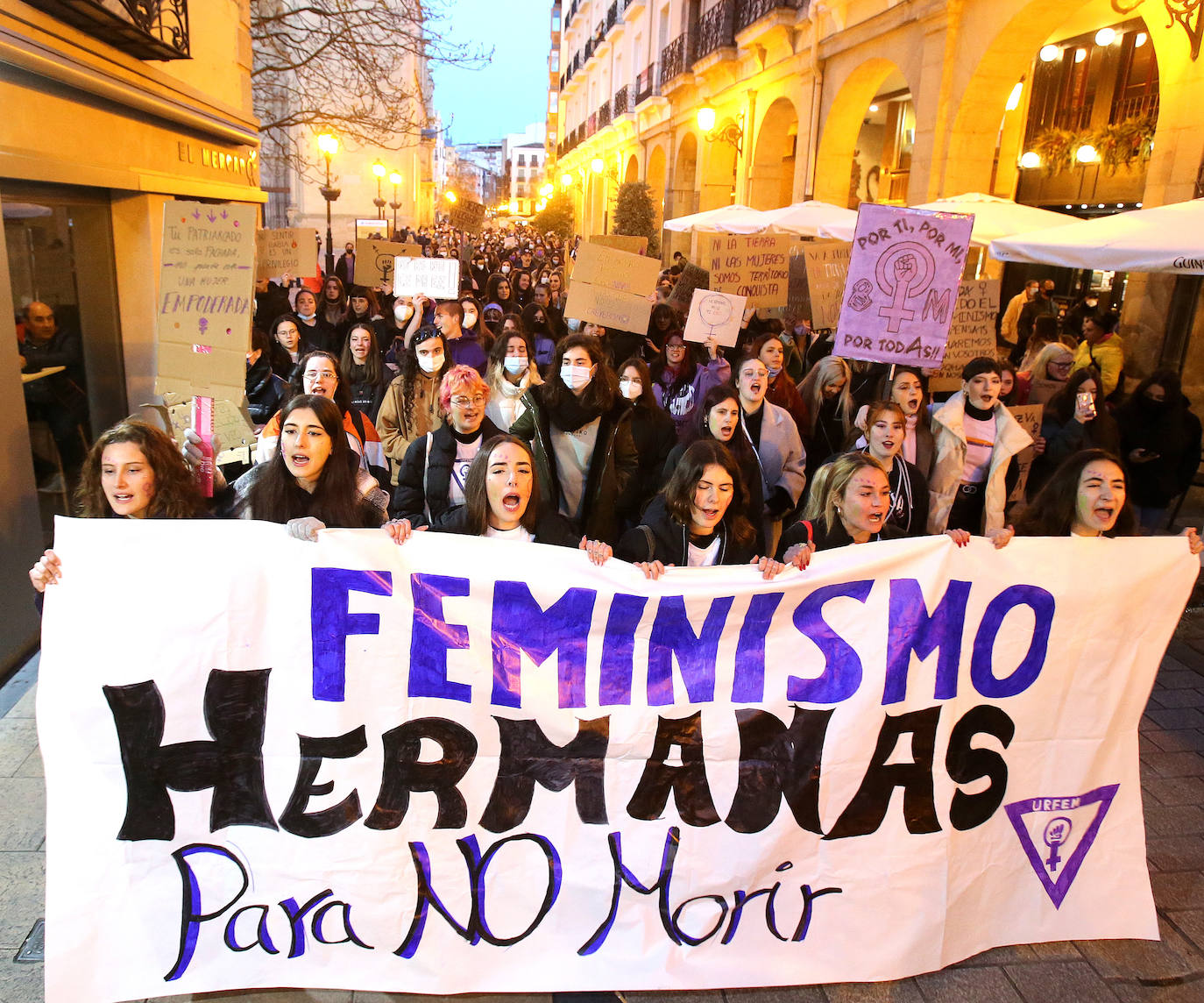 La marea morada recorre las calles de Logroño en un esperado 8M