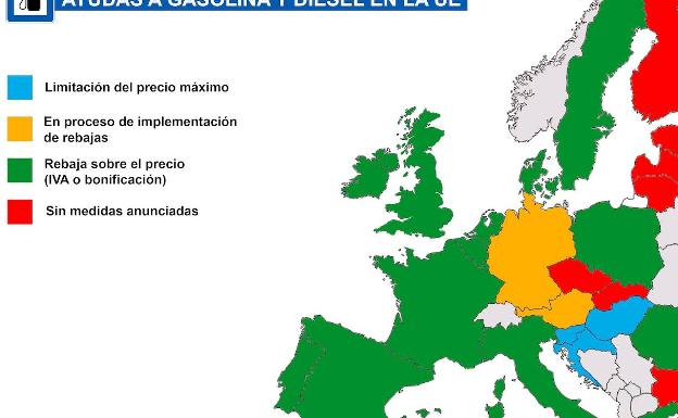 Estas son las ayudas a la gasolina y el diésel existentes en Europa