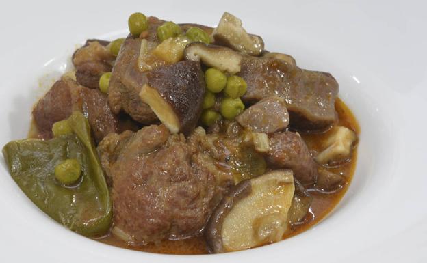 Estofado de ternera con setas