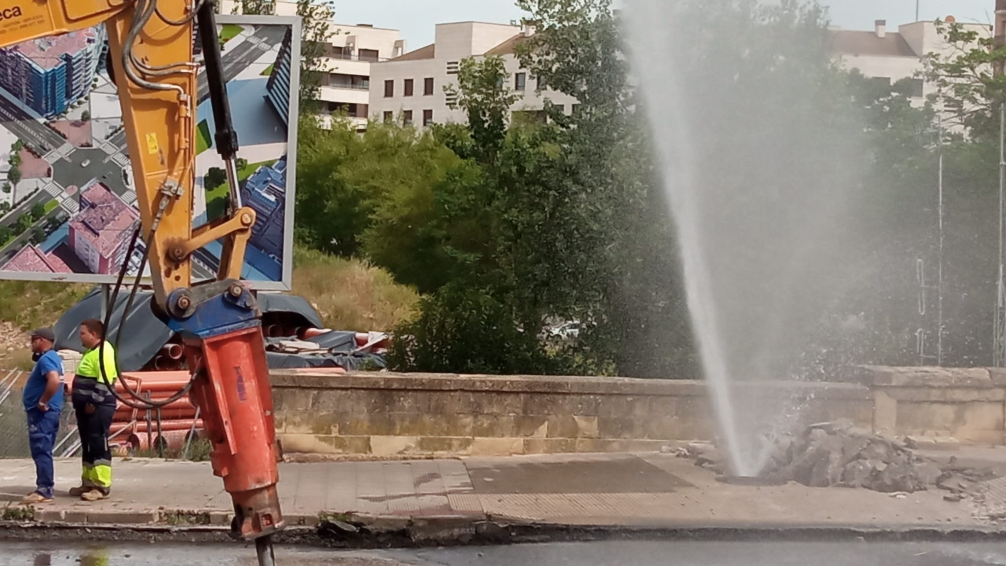 Un pequeño géiser en Vara de Rey