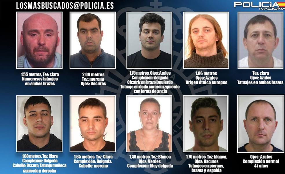 Estos son los diez delincuentes más buscados en España