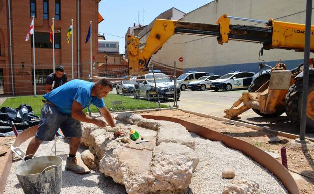 'Mudanza' del canal de las termas de la calle Eras en Calahorra