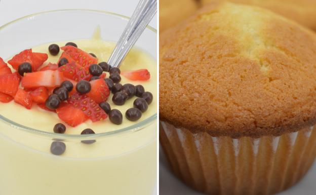 La receta de Javier Romero: crema de mango con fresas y magdalenas de mantequilla