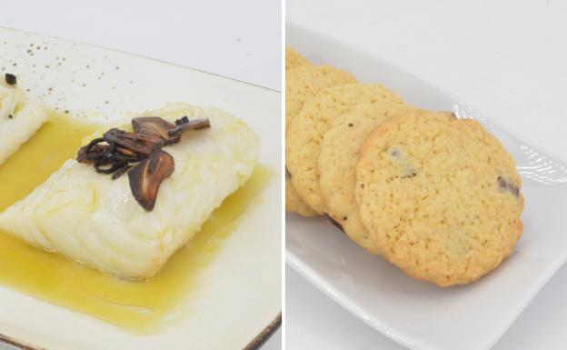 La receta de Javier Romero: Bacalao a la bilbaína y galletas de vainilla con chocolate
