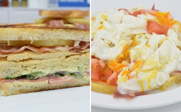 La receta de Javier Romero: sándwich de pollo y huevos rotos con provolone