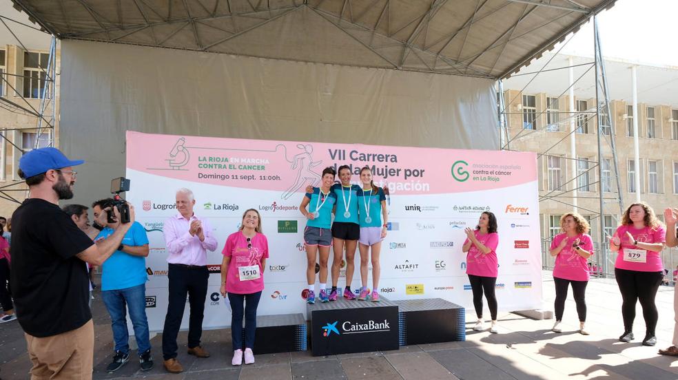 El podio de la Carrera de la Mujer en Logroño