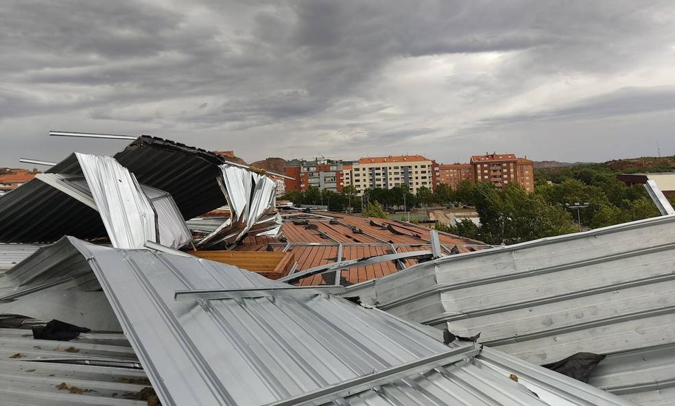 Así quedó el Arnedo Arena tras la tormenta