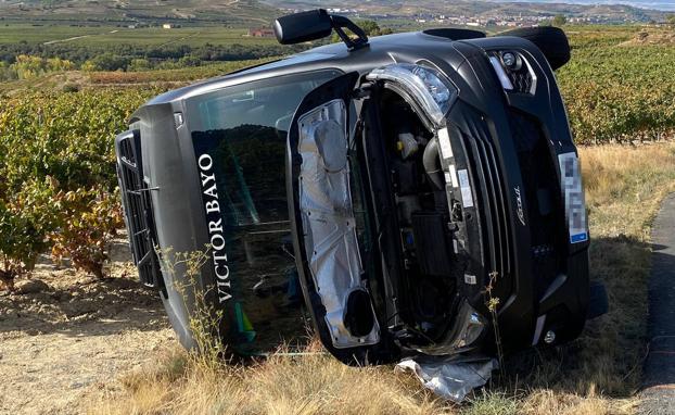 Vuelca un autobús escolar en Elciego