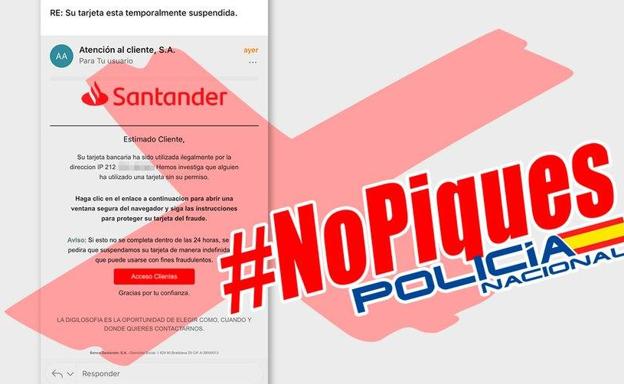 La Policía Nacional alerta de una nueva estafa a los clientes del Banco Santander