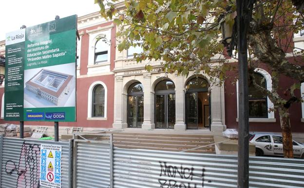 Acaba la obra del IES Sagasta, que volverá a acoger a los alumnos a mediados de enero