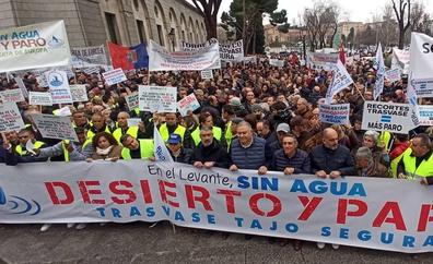 Los regantes de Levante protestan en Madrid por el recorte del trasvase Tajo-Segura