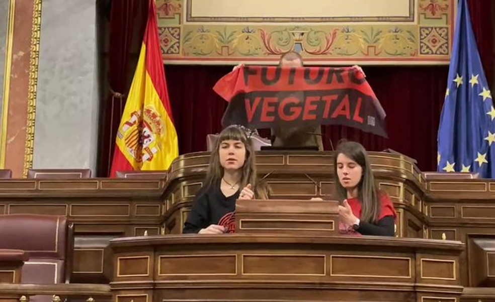 Los activistas que se pegaron a las majas de Goya ahora burlan la seguridad del Congreso