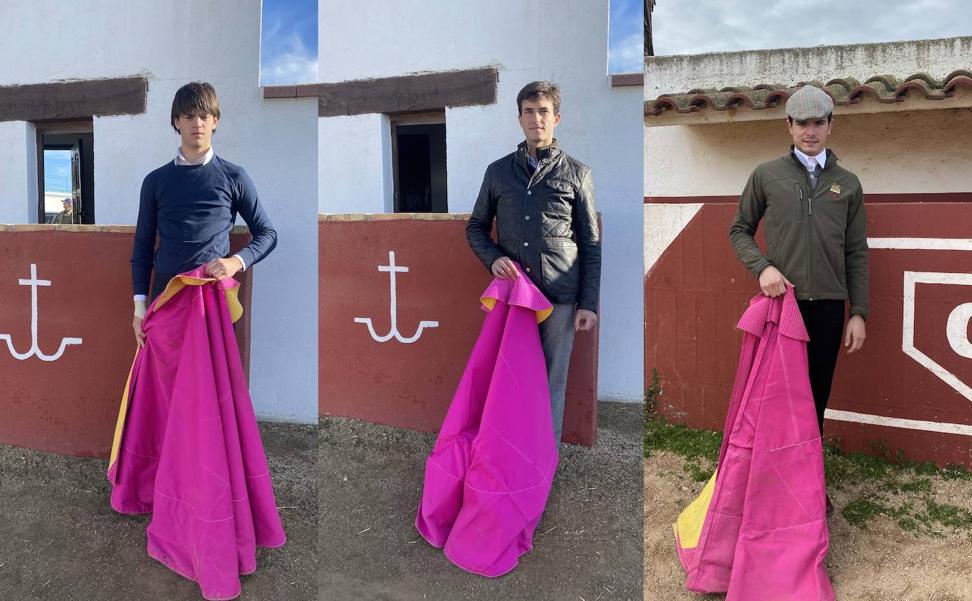 Samuel Navalón, Curro Muñoz y Cristiano Torres, novilleros finalistas del XX Zapato de Plata