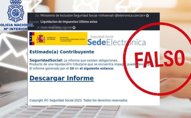 La Policía Nacional alerta de una nueva estafa por correo que suplanta a la Seguridad Social