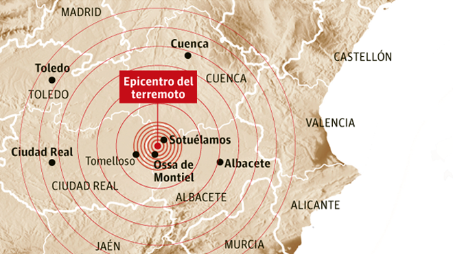 Un terremoto de 5,2 grados sacude el centro de España