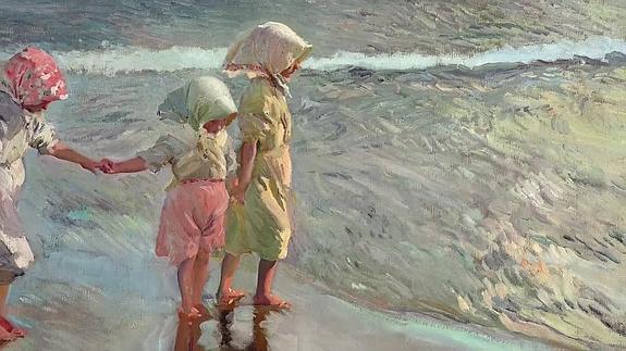 Sale a subasta 'Las tres hermanas en la playa' de Sorolla