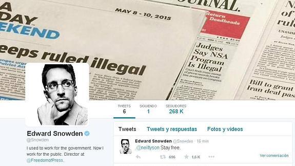 Snowden abre una cuenta de Twitter y pregunta: «¿Pueden oírme ahora?»