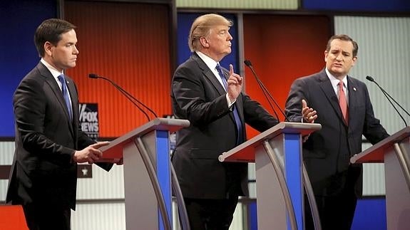 Rubio y Cruz siguen la línea marcada por Romney y se lanzan contra Trump