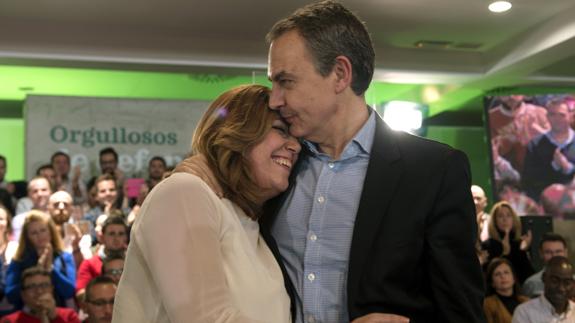 Zapatero: «Yo sí deseo expresar todo mi apoyo y todo mi cariño a Susana Díaz»