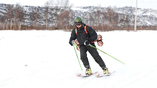 Un jet pack para volar sobre la nieve