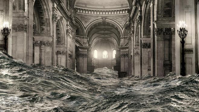 Diluvio en la catedral de San Pablo