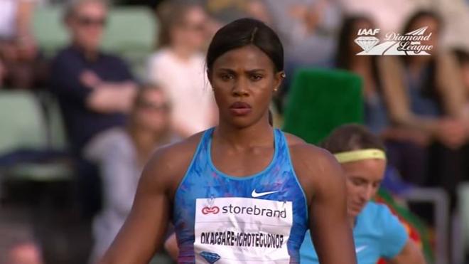 Blessing Okagbare se desmelena en un salto de longitud