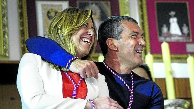 Susana Díaz y Antonio Banderas, en la cofradía de Jesús Cautivo