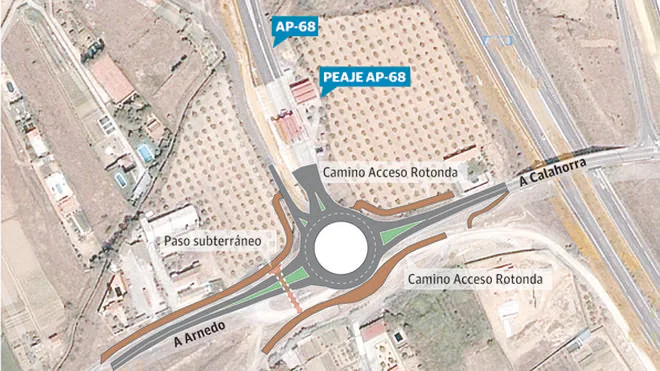 La rotonda de acceso a la AP-68 desde Calahorra costará 1,3 millones