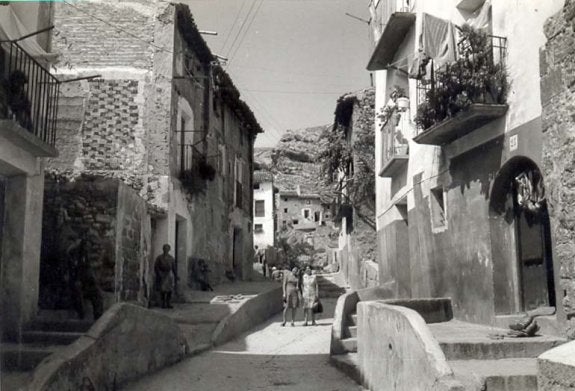 Cervera, vista del barranco del Tollo en 1962