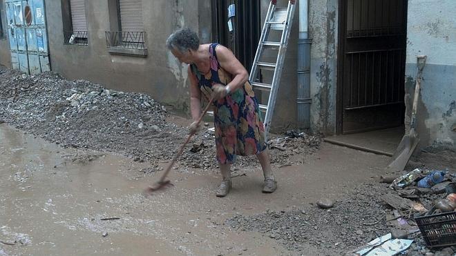 Una tromba de agua inunda San Asensio